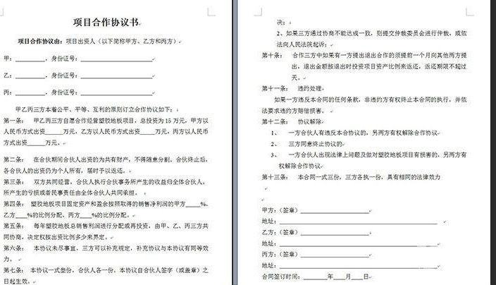 簡要合作協議書